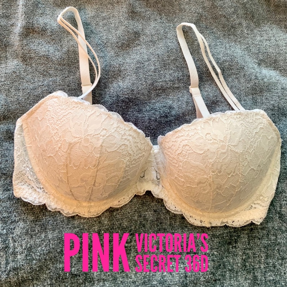 PINK VICTORIA’S SECRET push up 36D lace bra